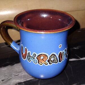 Ukraine, Handmade Ceramic Coffee Mug, Unique painting